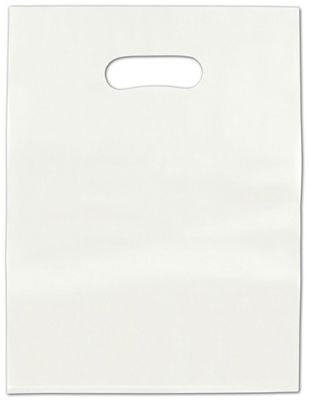White Frosted High Density Merchandise Bags, 12 x 15