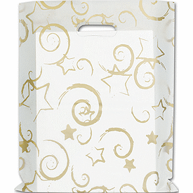 Stars Frosted Merchandise Bags, 12 x 15