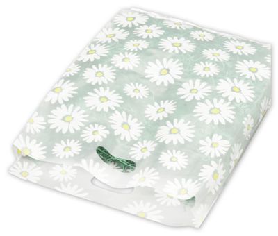 Daisy Frosted High Density Merchandise Bags, 14x3x21' - Gifts Baskets Wholesale Supplies Shop