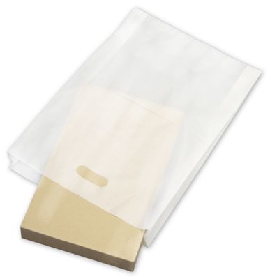 White Frosted High Density Merchandise Bags, 14 x 3 x 21' - Gifts Baskets Wholesale Supplies Shop