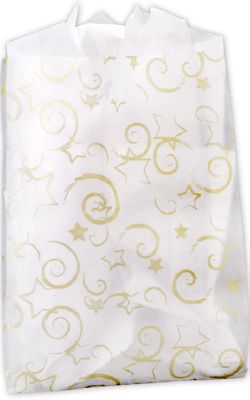 Stars Frosted High Density Merchandise Bags, 14x3x21' - Gifts Baskets Wholesale Supplies Shop