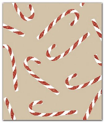 Candy Cane Glitter Gift Wrap, 30 x 417