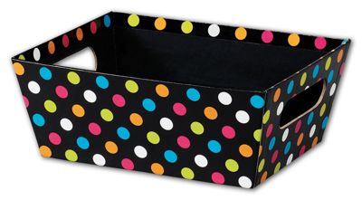 Designer Dots Market Trays, 9 x 7 x 3 1/2' - Gifts Baskets Wholesale Supplies Shop