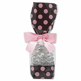 Brown and Pink Cello Bags, 2 x 1 7/8 x 9 1/2