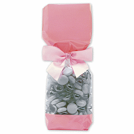 Pink Solid Band Cello Bags, 2 x 1 7/8 x 9 1/2