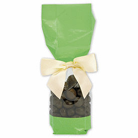 Green Solid Band Cello Bags, 2 x 1 7/8 x 9 1/2