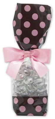 Brown and Pink Cello Bags, 2 5/8 x 1 7/8 x 10 3/4' - Gifts Baskets Wholesale Supplies Shop