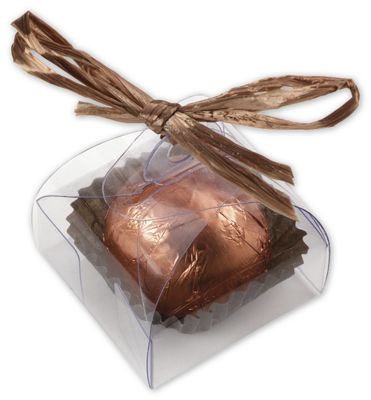 Clear Single Truffle Totes, 1 1/2 x 1 1/2 x 1 1/4' - Gifts Baskets Wholesale Supplies Shop