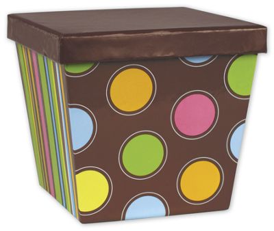 Chocolate Buttons Angled Gourmet Boxes, 5 x 5 x 4 5/8' - Gifts Baskets Wholesale Supplies Shop