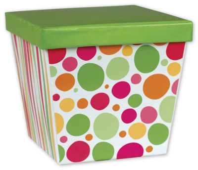 Citrus Wave Small Angled Gourmet Boxes, 5 x 5 x 4 5/8' - Gifts Baskets Wholesale Supplies Shop