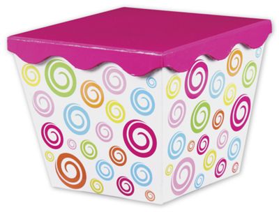 Swircles Angled Gourmet Boxes, 5 x 5 x 4 5/8' - Gifts Baskets Wholesale Supplies Shop