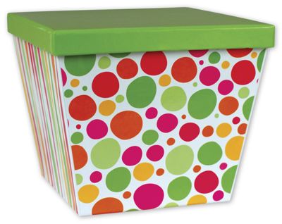 Citrus Wave Angled Gourmet Boxes, 6 1/2 x 6 1/2 x 5 5/8' - Gifts Baskets Wholesale Supplies Shop