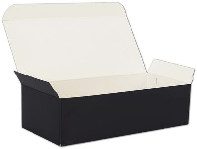 Black One-Piece Candy Boxes, 7 x 3 3/8 x 2