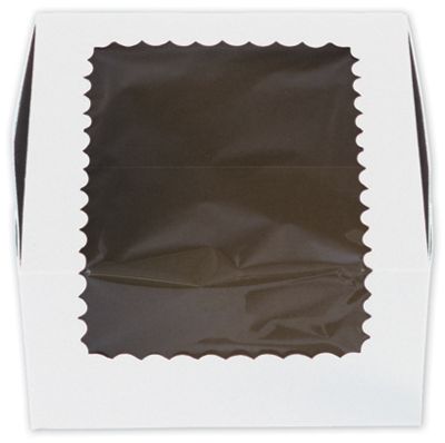 White Windowed Standard Cupcake Boxes, 4 Cup - Gifts Baskets Wholesale Supplies Shop