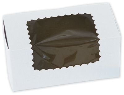 White Windowed Standard Cupcake Boxes, 2 Cup - Gifts Baskets Wholesale Supplies Shop