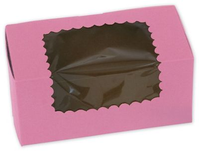 Strawberry Windowed Standard Cupcake Boxes, 2 Cup - Gifts Baskets Wholesale Supplies Shop