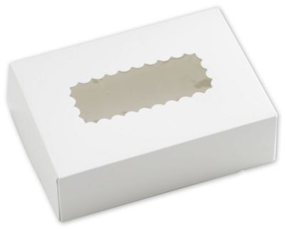 White Windowed Bakery Boxes, 1 Piece - Gifts Baskets Wholesale Supplies Shop