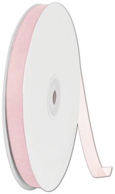 Organdy Light Pink Ribbon, 3/8' x 100 Yds - Gifts Baskets Wholesale Supplies Shop