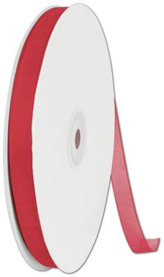 Organdy Red Ribbon, 3/8' x 100 Yds - Gifts Baskets Wholesale Supplies Shop