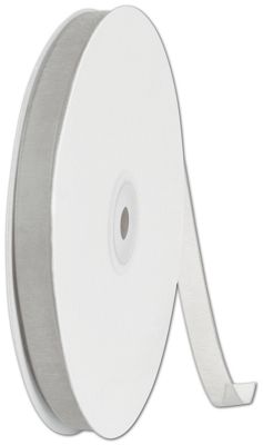 Organdy Silver Ribbon, 3/8' x 100 Yds - Gifts Baskets Wholesale Supplies Shop