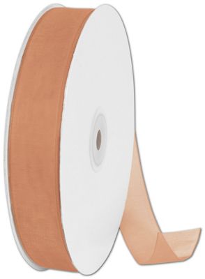 Organdy Toffee Ribbon, 7/8' x 100 Yds - Gifts Baskets Wholesale Supplies Shop