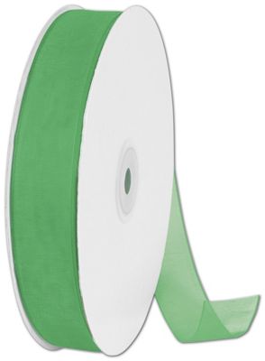 Organdy Emerald Ribbon, 7/8' x 100 Yds - Gifts Baskets Wholesale Supplies Shop