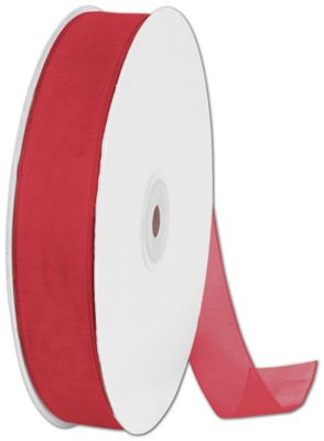 Organdy Red Ribbon, 7/8' x 100 Yds - Gifts Baskets Wholesale Supplies Shop