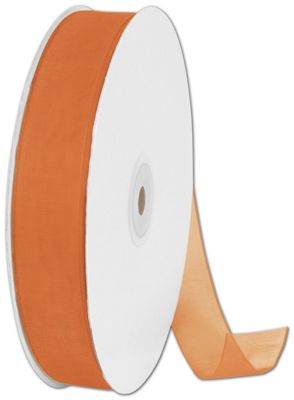 Organdy Orange Ribbon, 7/8' x 100 Yds - Gifts Baskets Wholesale Supplies Shop