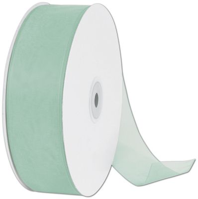 Organdy Soft Mint Ribbon, 1 1/2' x 100 Yds - Gifts Baskets Wholesale Supplies Shop