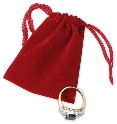 Red Velvet Pouches, 2 x 2 1/2' - Gifts Baskets Wholesale Supplies Shop