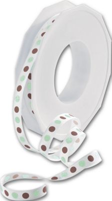 Dazzle Dots Mineral Ice/Turftan Ribbon, 3/8' x 20 Yds - Gifts Baskets Wholesale Supplies Shop