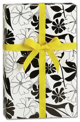 Black and White Lillies Gift Wrap, 24 x 417