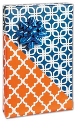 Orange Tile Reversible Gift Wrap, 24 x 417