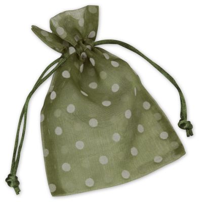 Ivy Polka Dot Organdy Bags, 4 x 6' - Gifts Baskets Wholesale Supplies Shop