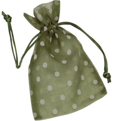 Ivy Polka Dot Organdy Bags, 6 x 10' - Gifts Baskets Wholesale Supplies Shop