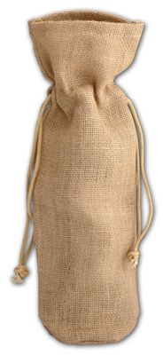 Tan Natural Jute Wine Bags, 6 x 3 1/2 x 15