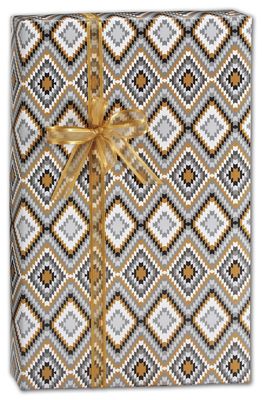 Bohemian Metallic Gift Wrap, 30 x 417