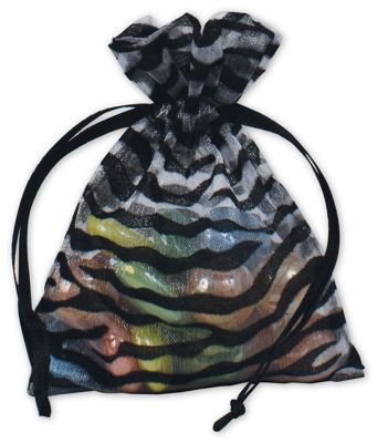 Zebra Organza Bags, 3 x 4' - Gifts Baskets Wholesale Supplies Shop
