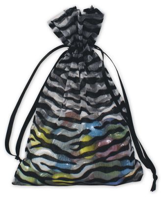 Zebra Organza Bags, 4 x 6' - Gifts Baskets Wholesale Supplies Shop