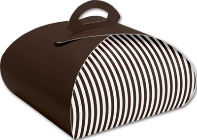 Brown with White Stripes Bake Away Carriers, 10x10x4 1/2' - Gifts Baskets Wholesale Supplies Shop