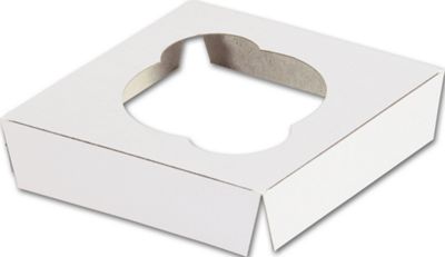 White Bake Away Inserts, 3 7/8 x 3 7/8 x 7/8' - Gifts Baskets Wholesale Supplies Shop