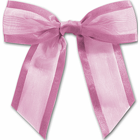 Hot Pink Pre-Tied Organza Bow, 4 1/2