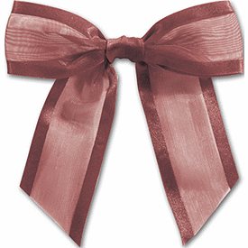 Burgundy Pre-Tied Organza Bow, 4 1/2