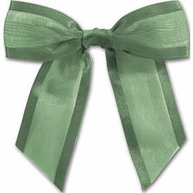 Hunter Green Pre-Tied Organza Bow, 4 1/2