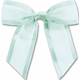 Light Blue Pre-Tied Organza Bow, 4 1/2