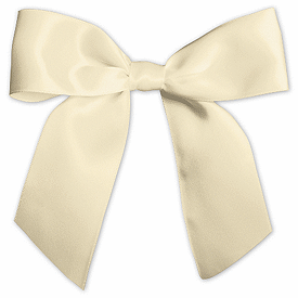 Ivory Pre-Tied Satin Bows, 7/8