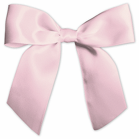 Pink Pre-Tied Satin Bows, 7/8