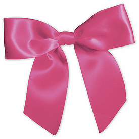 Hot Pink Pre-Tied Satin Bows, 7/8