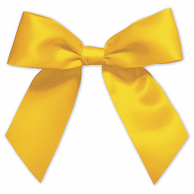 Gold Pre-Tied Satin Bows, 7/8