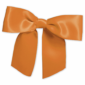 Orange Pre-Tied Satin Bows, 7/8